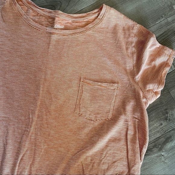 Universal Thread orange/cream striped shirt M - Picture 4 of 7